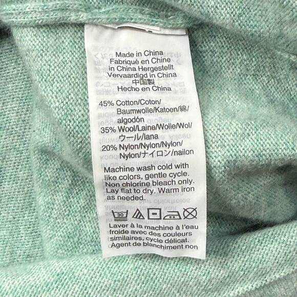 J.Crew Factory Teddie Sweater Women’s Small Mint Green Cotton Wool Blend F5199 - Picture 8 of 9